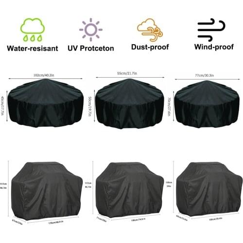 BBQ Grill Barbeque Cover Anti-Dust Waterproof Heavy Duty Charbroil BBQ Cover Outdoor Rain Protective 6 Size Barbecue Cover