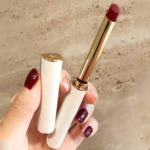 Fine Root Sheepskin Lipstick White Tube Velvet Waterproof Lipstick Matte Color Finished Matte Lipstick Cosmetics Maquillajes
