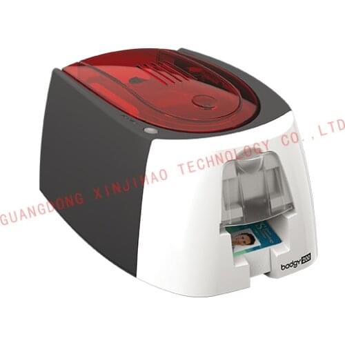Evolis Badgy200 Card Printer Single-Sided Printing Edge-To-Edge With Free Cbgr0100C Ymcko Ribbon