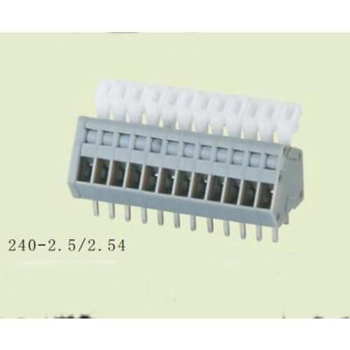 PCB Spring Terminal Block 2.54mm Pitch, ELT240-2.54 ,IEC130V6A CE Rohs UL150V4A 28-20AWG