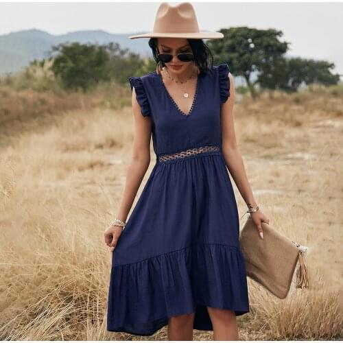 Maxi Print Cotton Bohemian Dresses for Women 2021 Summer V-Neck Sexy Short Plus Size Dress Beach Dress for Female