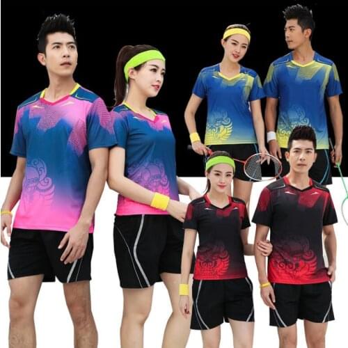 Badminton shirt Male/Female , table tennis jerseys,Tennis t shirt , Breathable Turn-down collar Sports ping pong Jersey Uniforms
