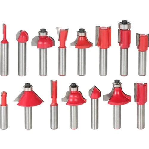 KKMOON 15PCS Milling Cutter Router Bit Set 8mm Shank Mill Woodworking Wood Cutters Tool for Floor Handmade Engraving Cutting