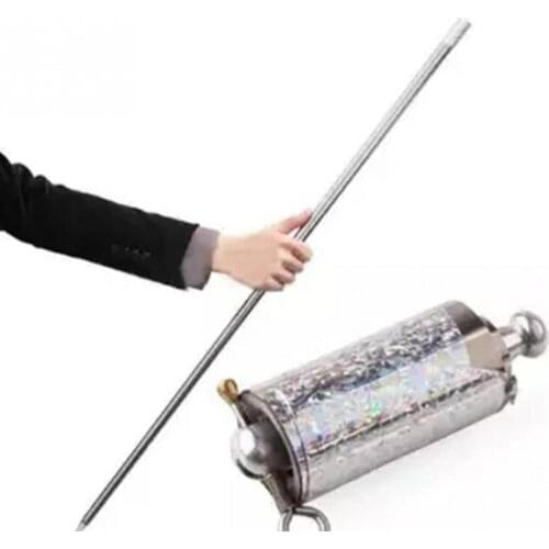 New Fantastic Durable Silent Christmas props Light Weight Tricks Cane Telescopic Baton Self-defense Stick Silver 1.5 Meters