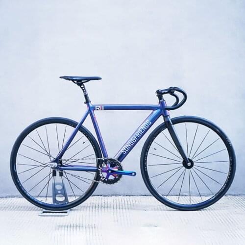 SF R3 Chameleon Aluminum Alloy Bike Racing Muscles Fixed Gear Single Speed Bicycle Flat Spokes Wheel Half Carbon Front Fork