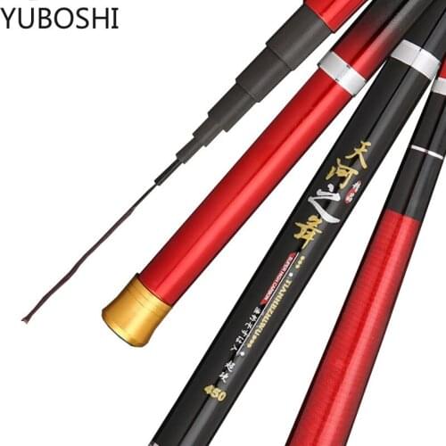 YUBOSHI New Super Hard Powerful Hand Pole Telescopic Fishing Rod Carbon Fiber Freshwater Carp Fishing 3.6M/4.5M/5.4M/6.3M/7.2M