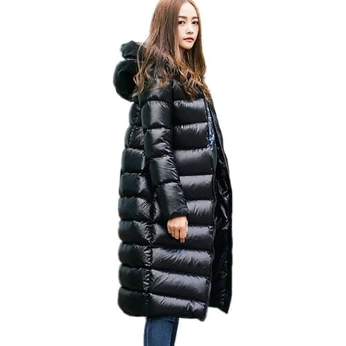 Winter Women 90% White Duck Down Jacket Thicken Warm Waterproof Hooded Parkas Female Long Coat Casual Fashion Plus Size Overcoat
