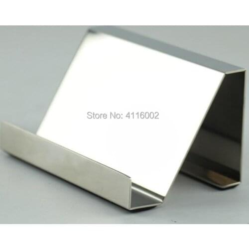 10pcs Stainless Steel Business Card Holder Name Card Stand Note Display Stand Modern Desktop Organizer
