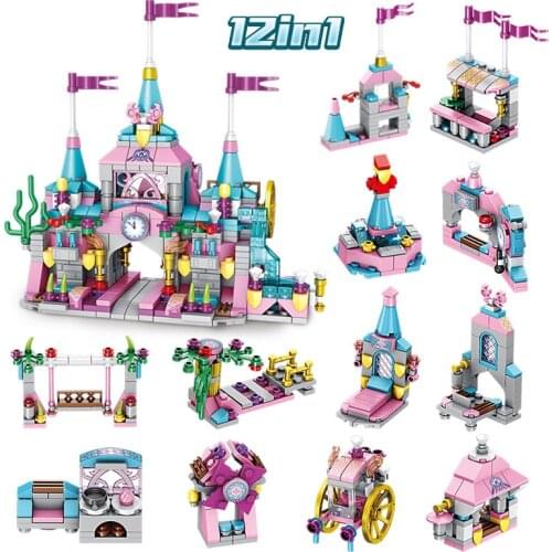 12in1 Transformation Building Blocks Set Truck Car Toys Kids Robot Bricks Educational Toys Mini engineering vehicle
