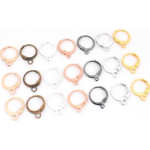 30pcs 15x12mm Silver/Rhodium/Gold/Bronze/KC-Gold/Rose Gold Bass Lever Back Clips Ear Hooks Earring Findings DIY Jewelry Findings