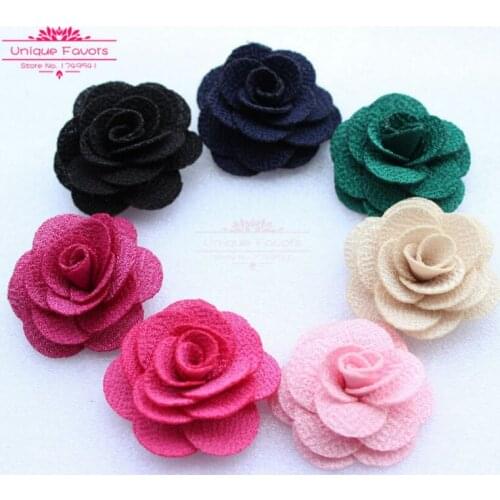 30pcs Assorted Colors Lovely Fabric Cabbage Rose Brooch Flowers Handmade Camellia Boutonniere Flowers Men Brooch Accessories