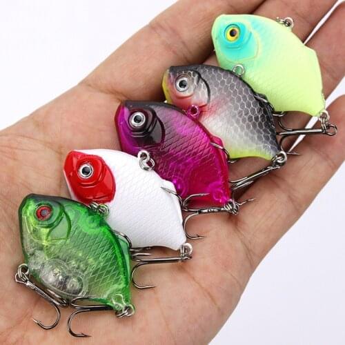 4.5cm 9g Flounder Flatfish Hard VIB Lures Fishing Minnow Bait Treble Hooks Sinking Crankbait Wobblers Fishing Tackle 3D Eyes