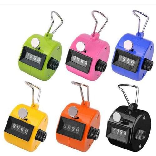 4 Digit Number Mini Hand Held Tally Counter Digital Golf Clicker Manual Training Counting Max 9999 Counter