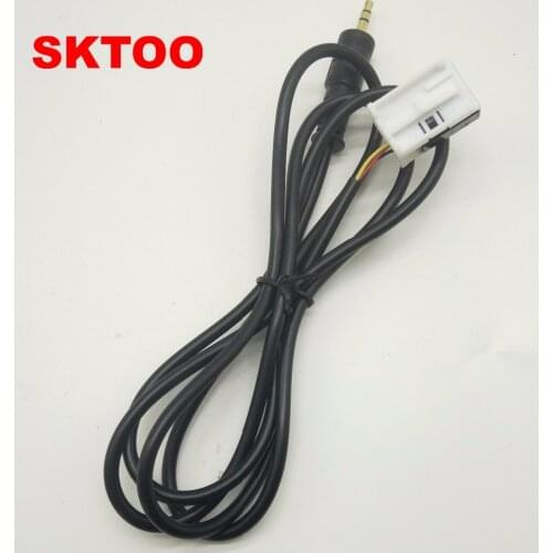 SKTOO 3.5mm Jack Aux Audio Cable Male Plug Auto Car CD Audio Line Input Cable For Peugeot 307 308 407 408 507 Citroen C2 C5
