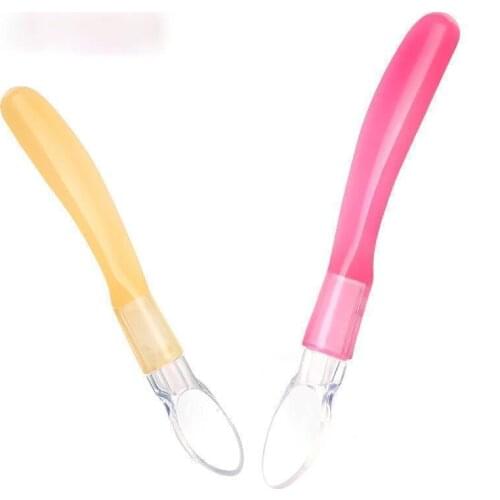 Safety Food Grade Silicone Feeding Spoon for Baby 6~8ML Infant Soft Spoon Feeder Kids Utensils Flatware Dinnerware 15.5x2.1cm