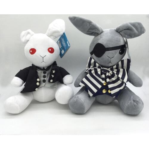 Black Butler 30cm Bitter Rabbit Ciel and Sebastian Rabbit Japanese Anime Movies Stuffed Christmas Toys Anime Plush