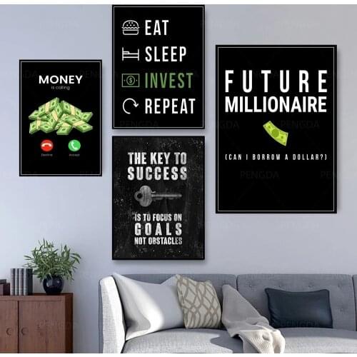 Money Key Success Food Invest Canvas Paintings Home Decor Modular Pictures Modern Printed Poster For Living Room Wall Art Decor