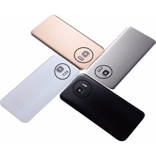 For Samsung S7 G930 G930F S7 Edge G935 G935F Housing Battery Glass Back Cover Camera Lens Cover+Sticker
