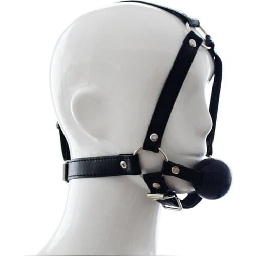 Erotic Mouth Gag Ball Head Bondage Leather Belt Adult Games Slave BDSM Fetish Restraints Sex Toys For Couples Open Mouth Gag