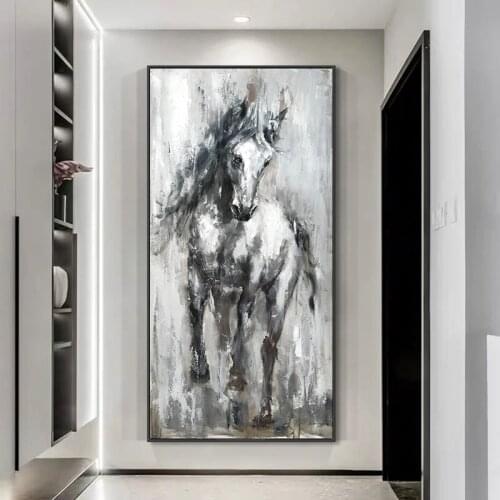 Handmade Oil Painting Canvas Paintings Fashion Horse Painting Wall Art Vintage Animals Acrylic Painting Abstract Home Decor