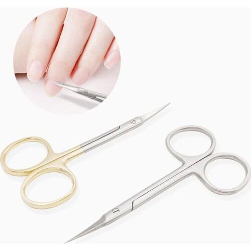 Manicure Scissors Stainless Steel Cuticle Cut Nail Dead Skin Remover Clippe Eyebrow Eyelash Facial Hair Trimmer Salon Nail Tools
