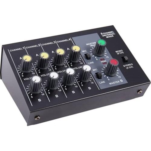 Mixing Console 8 Channel Panel Musical Microphone Sound Mixer Digital Adjusting Stereo Us Plug