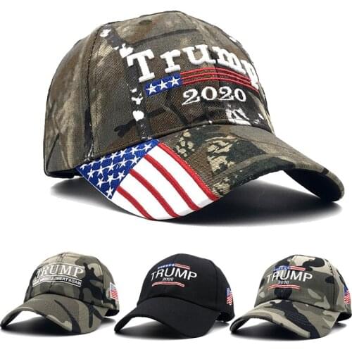 Mens Baseball Cap Trump 2020 US Presidential Election Camouflage Embroidered Cap Outdoor Sports Sunscreen Cap