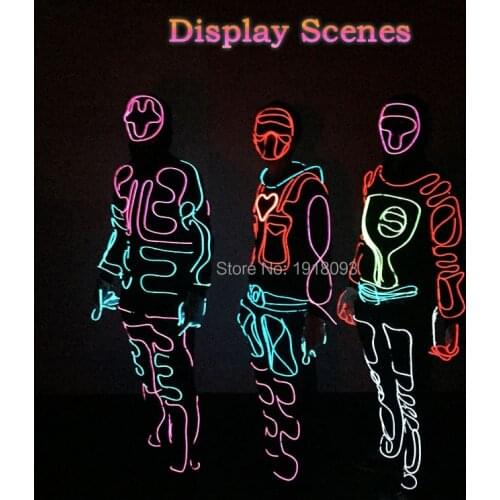 El Costume DIY Material Not Including Clothes EL Wire Suit Neon Light Decoration Fashion Glowing Product Party Performance Suppl