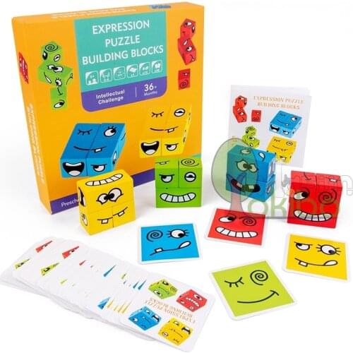 Montessori Educational Wooden Toys for Kids 3D Wooden Puzzles Memory Match Game Toys Early Educational Toys for Children Kids