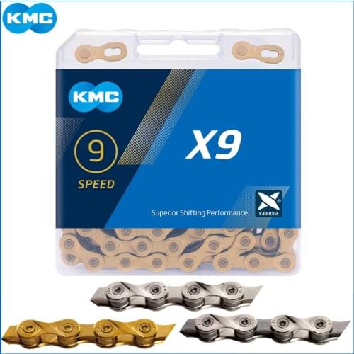 Original Kmc X9 X9.93 X9SL X9Ept Mtb Road Bike Chain 116L 9 Speed Bicycle Chain Magic Mountain Button for Shimano Sram Bike Part