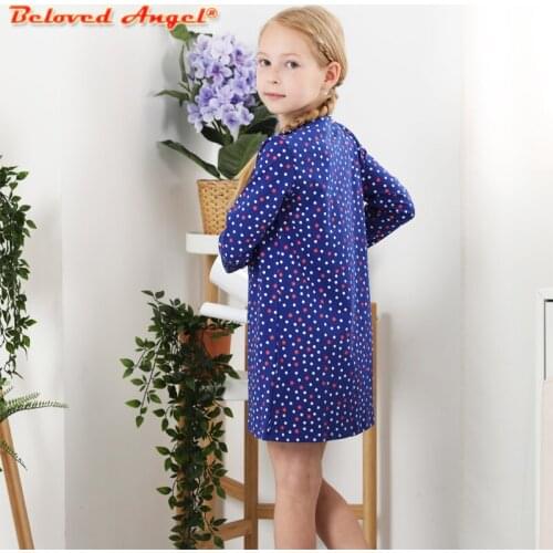 Girls Floral Flower Print Dress Autumn Winter Cotton Toddler Clothes Kids Dresses for Girls Costume Princess Vestidos 3-8Y