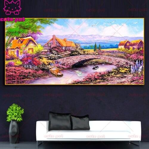 Full diamond embroidery European oil painting landscape Diamond Painting Abstract Art 5d cross stitch diy Diamond mosaic large