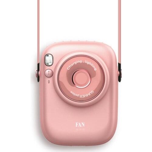 Handheld USB Fan Mini Hanging Neck Fan Portable Waist Fan Camera-like USB Rechargeable Wide-angle Wind for Outdoor Sport