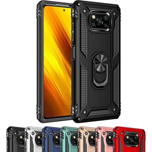 Shockproof Case For Xiaomi Mi Poco X3 NFC Note 10 9T Pro 9 SE A3 Lite Kickstand Armor Cover For Redmi Note 9 9S 8 7 Pro 8 A Case