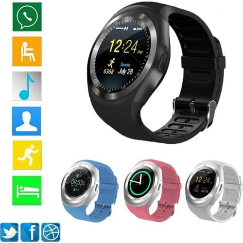 Bluetooth Y1 Smart Watch Relogio Android SmartWatch Phone Call GSM Sim Remote Camera Antilost Intelligent clock Sports Pedometer