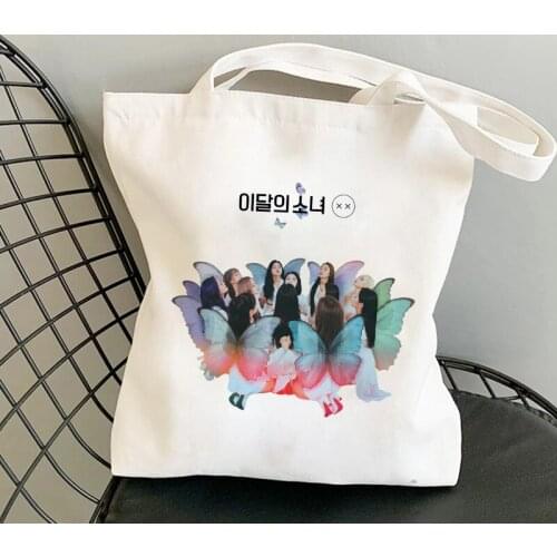Loona Kpop Butterfly X Shopping Bag Shopper Bag Tote Bag Shoulder Bag Canvas Bag Handbag Large Capacity Wild Messenger Bag