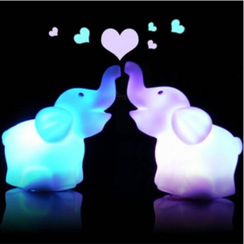 Elephant LED Book Lamp Color Changing Night Light Atmosphere for Kid Baby Bedside Bedroom Decoration Children Gift Cute Lamp