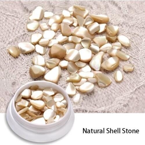 Japanese nail art decoration Natural Irregular Golden Champagne thick seashell gemstone Polished Highlight Nail art Jewelry