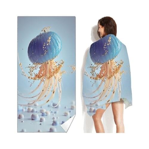 Sea World Printed Microfiber Square Beach Towel Outdoor Quick Drying Water Sports Towels Portable Yoga Mat Beach Chair Cover