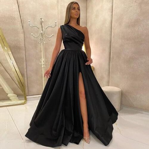 Jeune bleu Royal robes de bal 2020 Satin une épaule longue robe de soirée une ligne fendue formelle robe de soirée vestido de fe