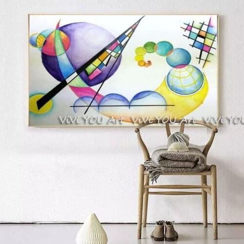 Famous oil painting big size hand painted WASSILY-KANDINSKY abstract painting wall picture for living room art work picture