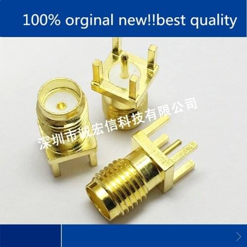 10pcs 100% orginal new real stock SMA-KE outer screw inner hole female socket SMA plug welding PCB board four-pin SMA