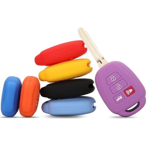 Kutery 10pcs/lot 4 Buttons Silicone Remote Car Key Cover Case For Toyota Camry Corolla RAV4 Vios Prius C Highlander