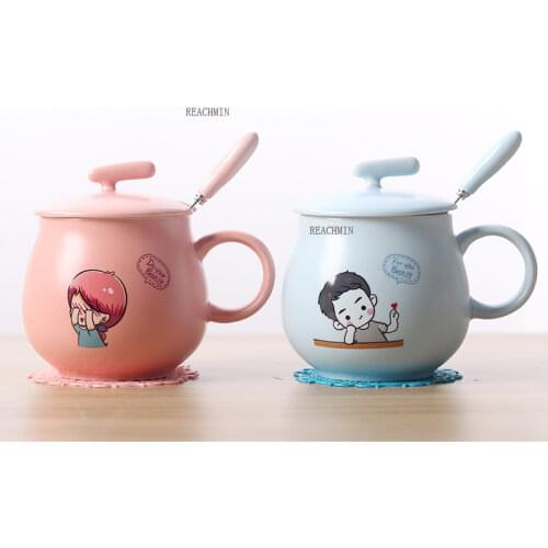 2Pcs/Set Couple Cup Ceramic Mug Valentines Day Wedding Birthday Gift Coffee cup