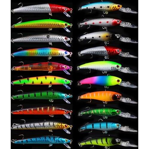 20pcs fishing lure Mixed 20 models fishing tackle 20 color Minnow lure Crank Lures Mix fishing bait