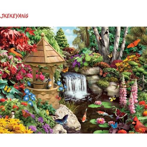 5D DIY square/round Diamond painting Garden Koi Fish Pond Cross Stitch Diamond Embroidery Pattern Rhinestone J1683