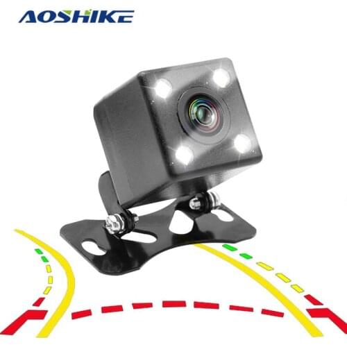 AOSHIKE 4 LED Car Rear View Camera Intelligent Dynamic Trajectory Tracks Reverse Camera HD 120 Degree Night Vision Backup Camera