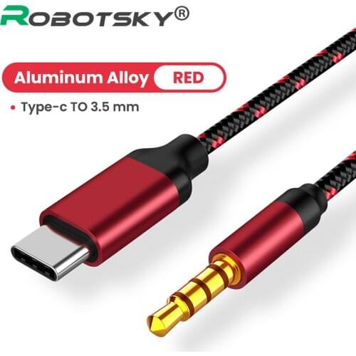 USB Type C To 3.5mm Aux Audio Cable Male to Male Gold Plated Plug Weave Cable Stereo Car Aux Audio For Huawei Samsung