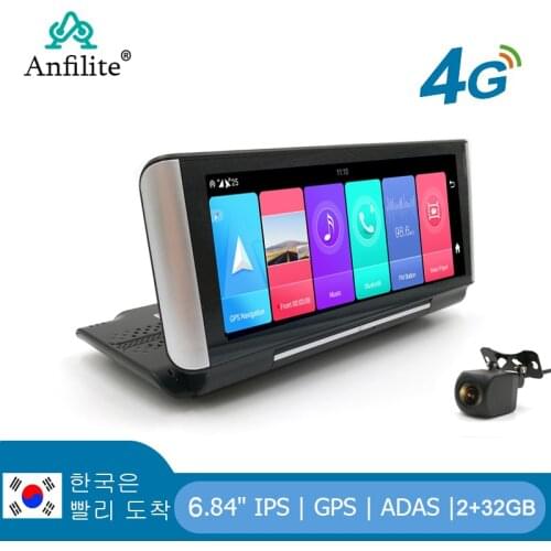 Anfilite 7 Inch 4G Android 8.1 Car DVR 2GB+16GB GPS navigator ADAS car video recorder Dual Lens Dashboard Camera parking monitor