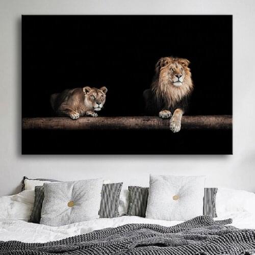 Large Black and White Wild Animals Africa Roaring Lion Posters And Prints Wall Canvas Paintings Pictures Living Room Home Decor